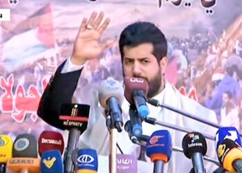 في مسيرة يوم القدس بدمشق الوزير المفوض رضوان الحيمي يؤكد على تمسك اليمن بحقوق الشعب الفلسطيني