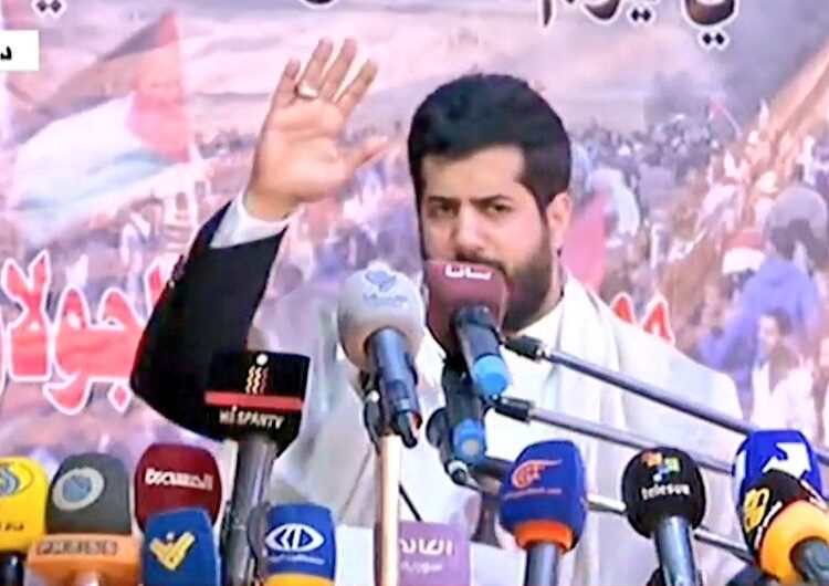 في مسيرة يوم القدس بدمشق الوزير المفوض رضوان الحيمي يؤكد على تمسك اليمن بحقوق الشعب الفلسطيني