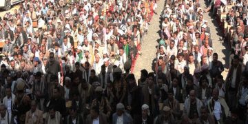 لقاء جماهيري في المربع الجنوبي بمحافظة إب اليمنية تدشينا للذكرى السنوية للشهيد .