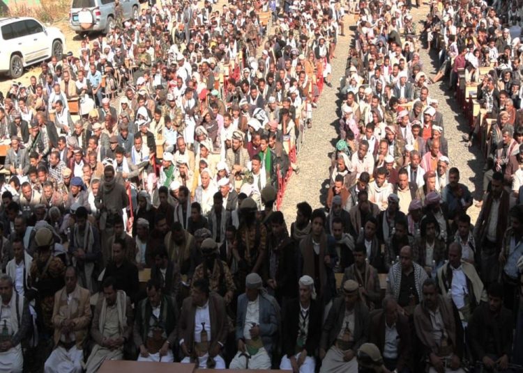 لقاء جماهيري في المربع الجنوبي بمحافظة إب اليمنية تدشينا للذكرى السنوية للشهيد .