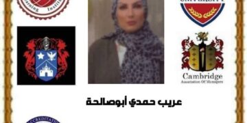 شهادة تكريم دولية لرئيس موقع رؤى عريب أبوصالحة