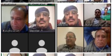 لقاء مؤتمر دولي موسع مع الفريق سلطان السامعي عضو المجلس السياسي الأعلى حول انشطة الحملة الدولية لكسر الحصار عن مطار صنعاء الدولي