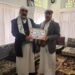 تكريم العلامة عدنان احمد الجنيد رئيس مجلس التصوف الاسلامي في اليمن من الحملة الدولية لفك الحصار عن مطار صنعاء