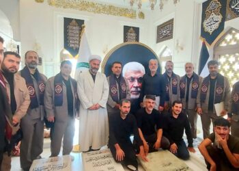 انطلاق فعاليات موكب دار النعيم القرآنية في الأربعين الحسيني / تلاوة القرآن الكريم على مرقد الشهيد أبو مهدي المهندس